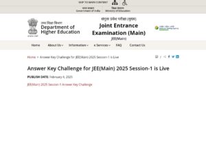 JEE Mains 2025 Answer Key