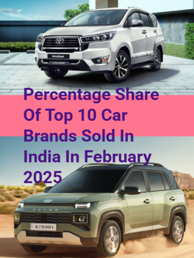 Percentage Share Of Top 10 Car Brands Sold In India In February 2025
