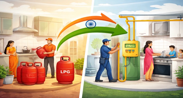 India’s Gas Revolution: Record Shift from LPG to Piped Natural Gas Explained
